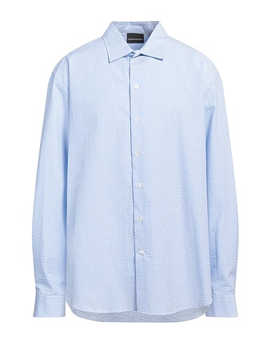 EMPORIO ARMANI Striped shirt Azure 100% Cotton