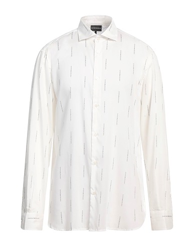 EMPORIO ARMANI Hemd mit Muster Weiß 100% Lyocell