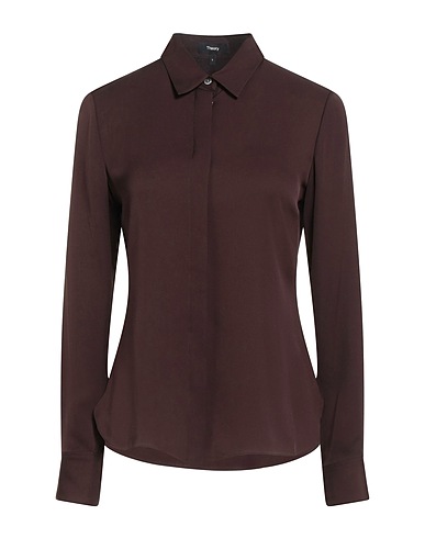 THEORY Silk shirts & blouses Dark brown 100% Silk