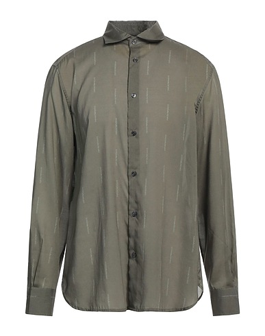 EMPORIO ARMANI Patterned shirt Military green 100% Lyocell