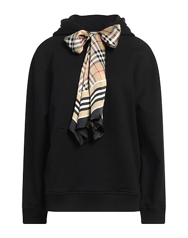 BURBERRY Hooded sweatshirt Black 100% Cotton, Elastane