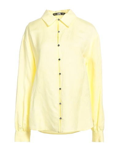 KARL LAGERFELD Linen shirt Pastel yellow 55% Linen, 45% Viscose