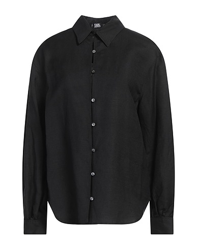 KARL LAGERFELD Linen shirt Black 55% Linen, 45% Viscose