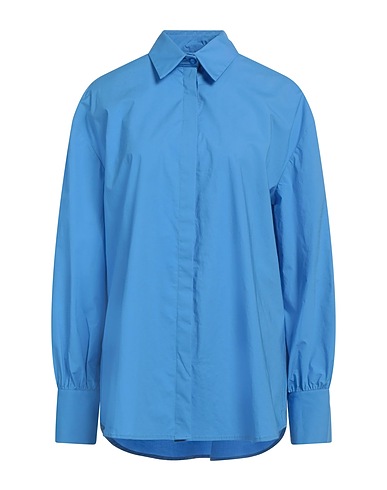 MANILA GRACE Solid color shirts & blouses AZZURRO 97% Cotton, 3% Elastane