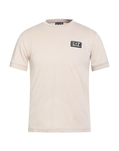 EA7 T-shirt Beige 100% Cotton, Elastane, Polyamide, Polyester