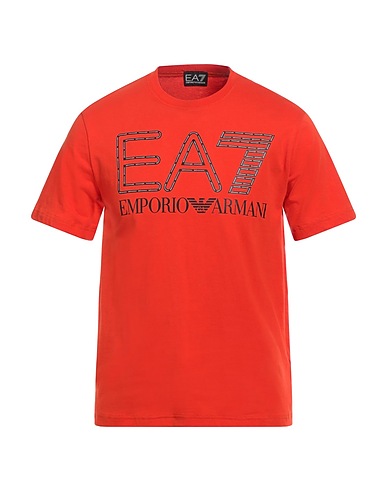 EA7 T-shirt Arancione 100% Cotone