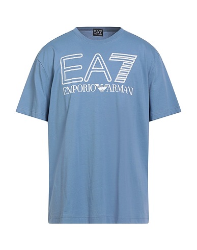 EA7 T-shirt Light blue 100% Cotton