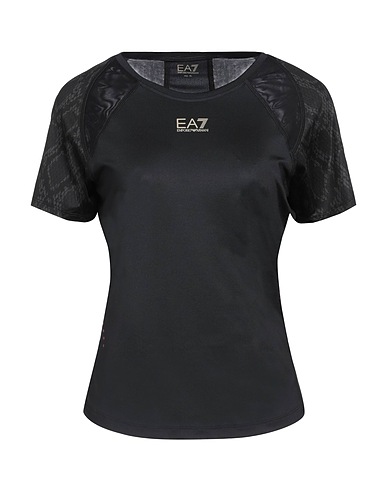 EA7 T-shirt Black 90% Recycled polyester, 10% Elastane, Polyamide