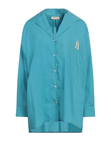 MOMONÍ Solid colour shirts & blouses Azure 100% Cotton