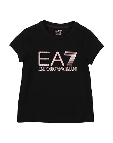 EA7 T-shirt Black 95% Cotton, 5% Elastane