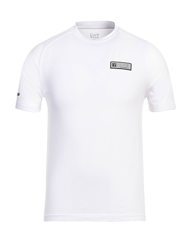 EA7 T-shirt Bianco 51% Poliestere riciclato, 45% Cotone, 4% Elastan
