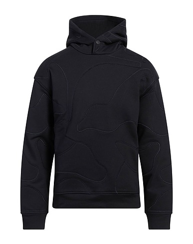 EMPORIO ARMANI Hooded track jacket  Midnight blue 100% Cotton, Polyester