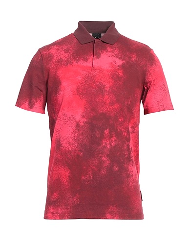 ARMANI EXCHANGE Polo shirt Burgundy 96% Cotton, 4% Elastane