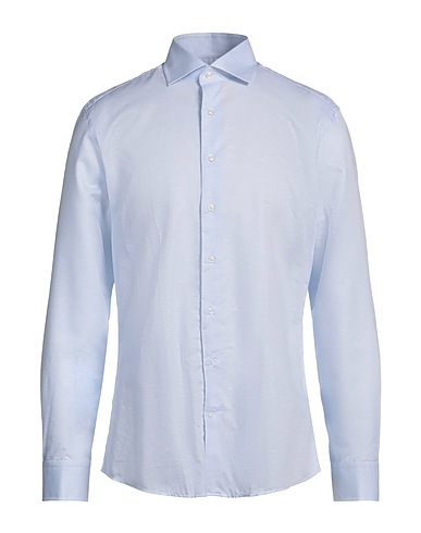 HACKETT Solid colour shirt Sky blue 64% Cotton, 36% Linen
