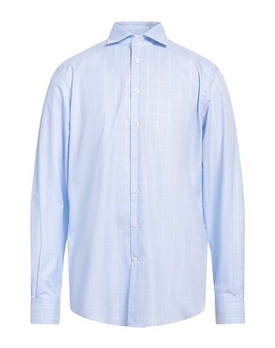 HACKETT Patterned shirt Sky blue 100% Cotton
