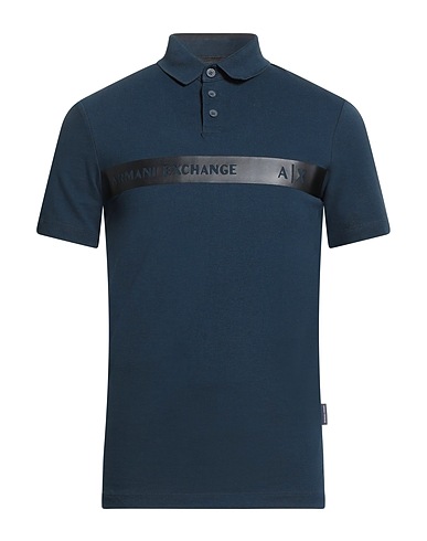ARMANI EXCHANGE Polo shirt Navy blue 100% Cotton
