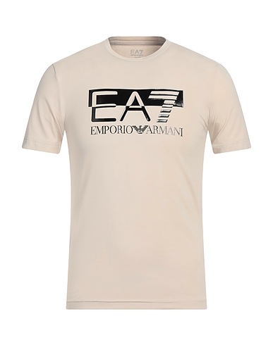 EA7 T-shirt Beige 95% Cotton, 5% Elastane