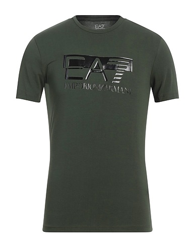 EA7 T-shirt Verde militare 95% Cotone, 5% Elastan