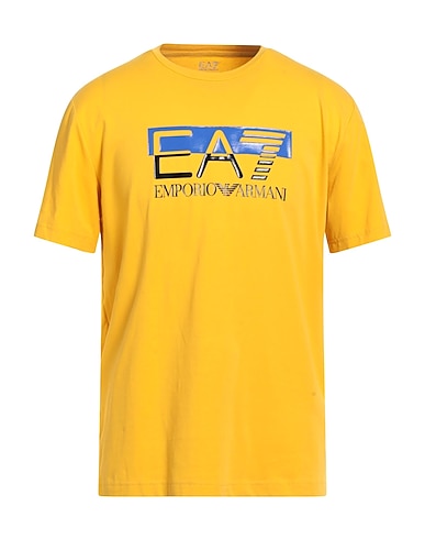 EA7 T-shirt Yellow 95% Cotton, 5% Elastane