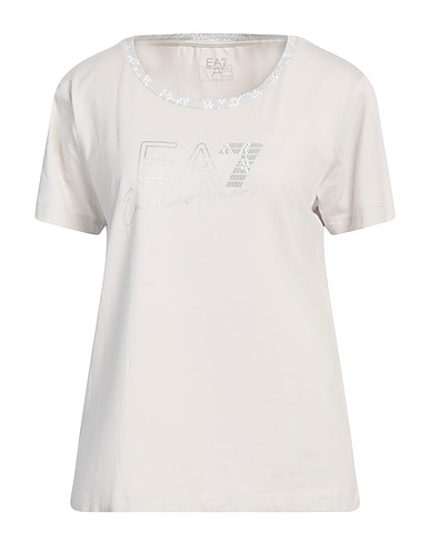 EA7 T-shirt Off white 70% Organic cotton, 26% Modal, 4% Elastane