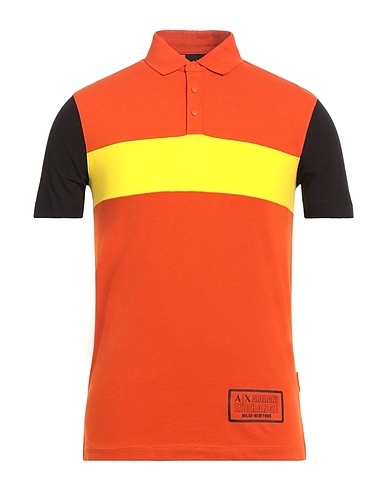 ARMANI EXCHANGE Polo shirt Orange 95% Cotton, 5% Elastane