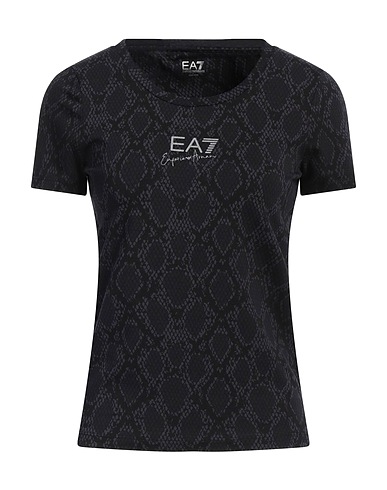 EA7 T-shirt Black 70% Organic cotton, 26% Modal, 4% Elastane