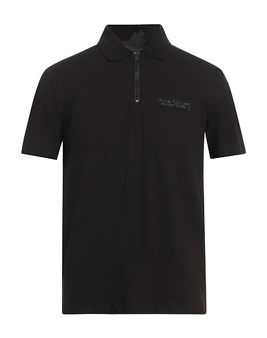 ARMANI EXCHANGE Polo shirt Black 95% Cotton, 5% Elastane