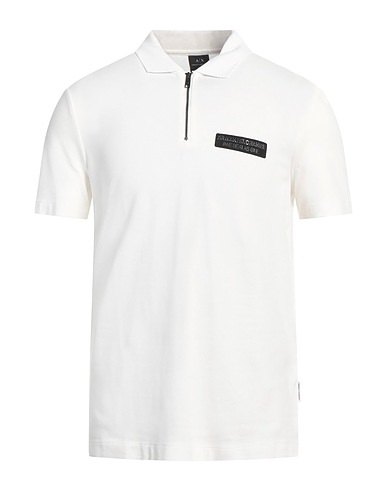 ARMANI EXCHANGE Polo shirt White 95% Cotton, 5% Elastane