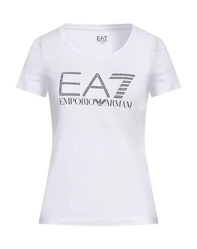 EA7 T-shirt White 100% Organic cotton