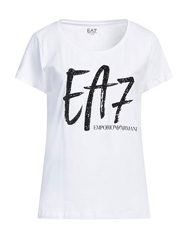 EA7 T-shirt Bianco 95% Cotone, 5% Elastan