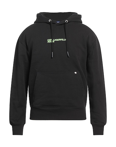 KARL LAGERFELD JEANS Hooded track jacket  Black 100% Organic cotton