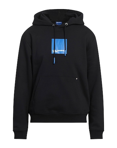 KARL LAGERFELD JEANS Hooded sweatshirt Black 90% Organic cotton, 10% Recycled polyester