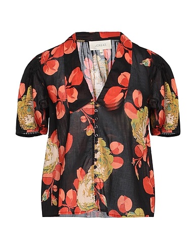 THE GREAT. Floral shirts & blouses Black 100% Cotton