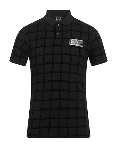 EA7 Polo shirt NERO 95% Cotton, 5% Elastane, Polyester