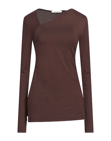 MALÌPARMI T-shirt Chocolate brown 95% Viscose, 5% Elastane