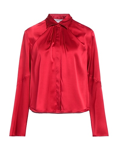 EMMA & GAIA Camicie e bluse tinta unita Mattone 93% Seta, 7% Elastan