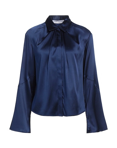 EMMA & GAIA Solid colour shirts & blouses Midnight blue 93% Silk, 7% Elastane