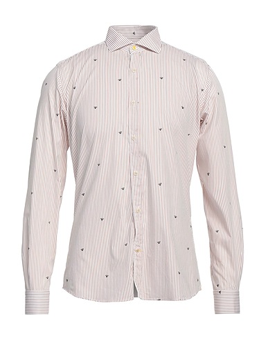 EDIZIONI LIMONAIA Striped shirt Rust 97% Cotton, 3% Elastane