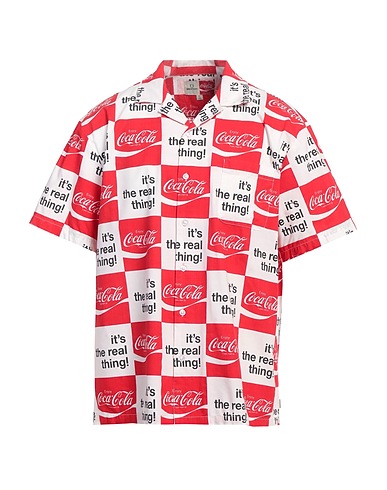 BRIXTON Checked shirt X COCA COLA Red 60% Cotton, 40% Rayon