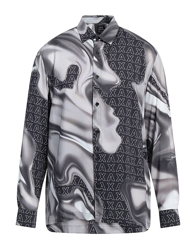 ARMANI EXCHANGE Patterned shirt Black 100% Viscose