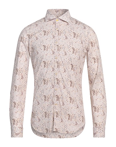 EDIZIONI LIMONAIA Patterned shirt Beige 97% Cotton, 3% Elastane