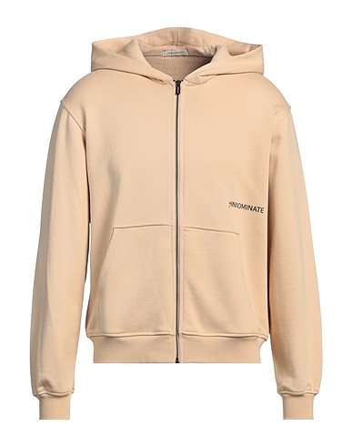 HINNOMINATE Hooded track jacket  Beige 100% Cotton, Elastane