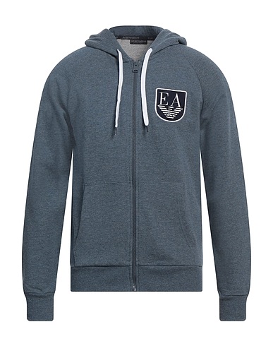 EMPORIO ARMANI Hooded track jacket  UNDERWEAR Slate blue 100% Cotton