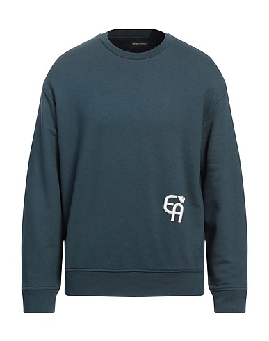 EMPORIO ARMANI Sweatshirt Deep teal 70% Cotton, 30% Modal, Elastane