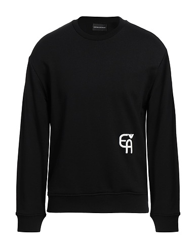 EMPORIO ARMANI Sweatshirt Black 70% Cotton, 30% Modal, Elastane