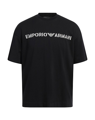 EMPORIO ARMANI T-shirt Μαύρο 100% Βαμβάκι