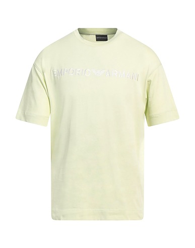EMPORIO ARMANI T-shirt Παστέλ κίτρινο 100% Βαμβάκι