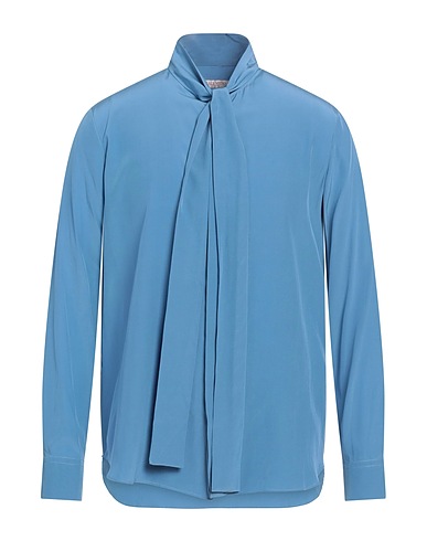 VALENTINO GARAVANI Solid color shirt Pastel blue 100% Silk