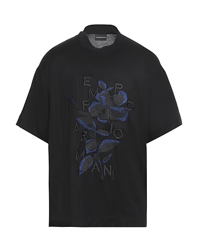 EMPORIO ARMANI T-shirt Black 70% Lyocell, 30% Cotton, Polyester