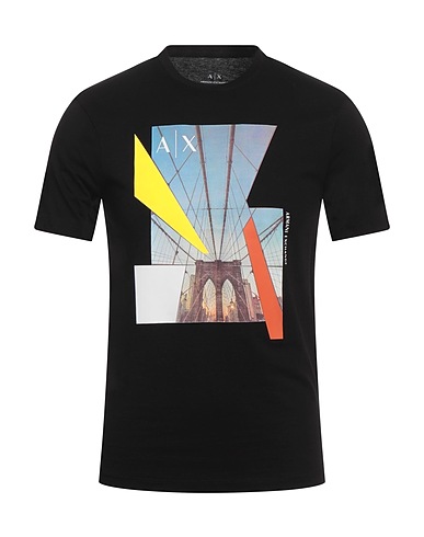 ARMANI EXCHANGE T-shirt Μαύρο 100% Βαμβάκι
